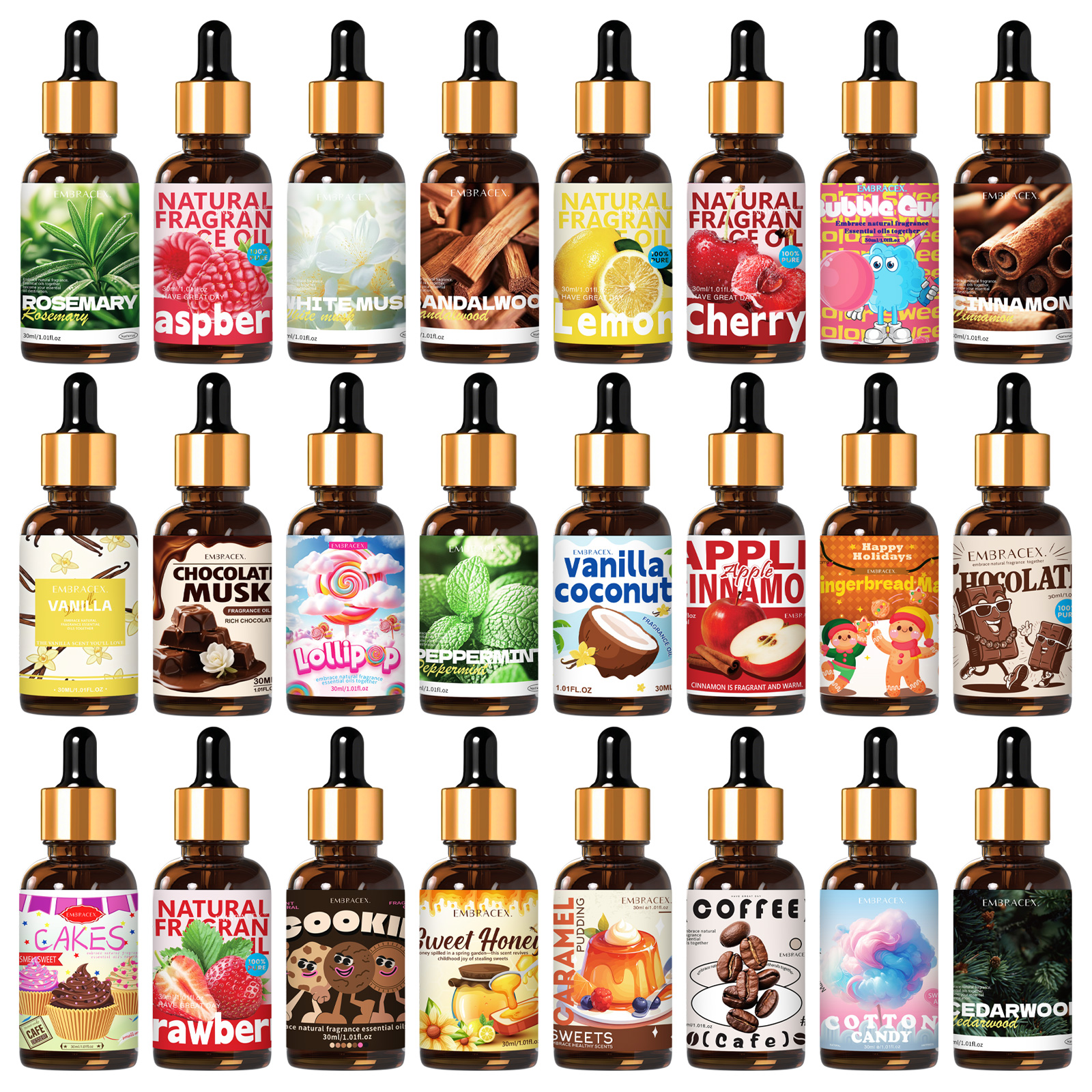 Home Fragrance Gift - 36 type 30ml Essential Oil Long