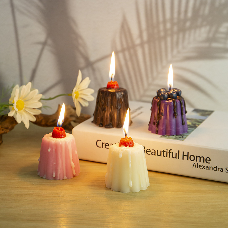 1Pc Cute Pudding Aromatherapy  - مراجعة Home Fragrance Blueberry Scented Candle وسعره