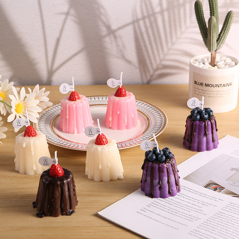 1Pc Cute Pudding Aromatherapy  - مراجعة Home Fragrance Blueberry Scented Candle وسعره