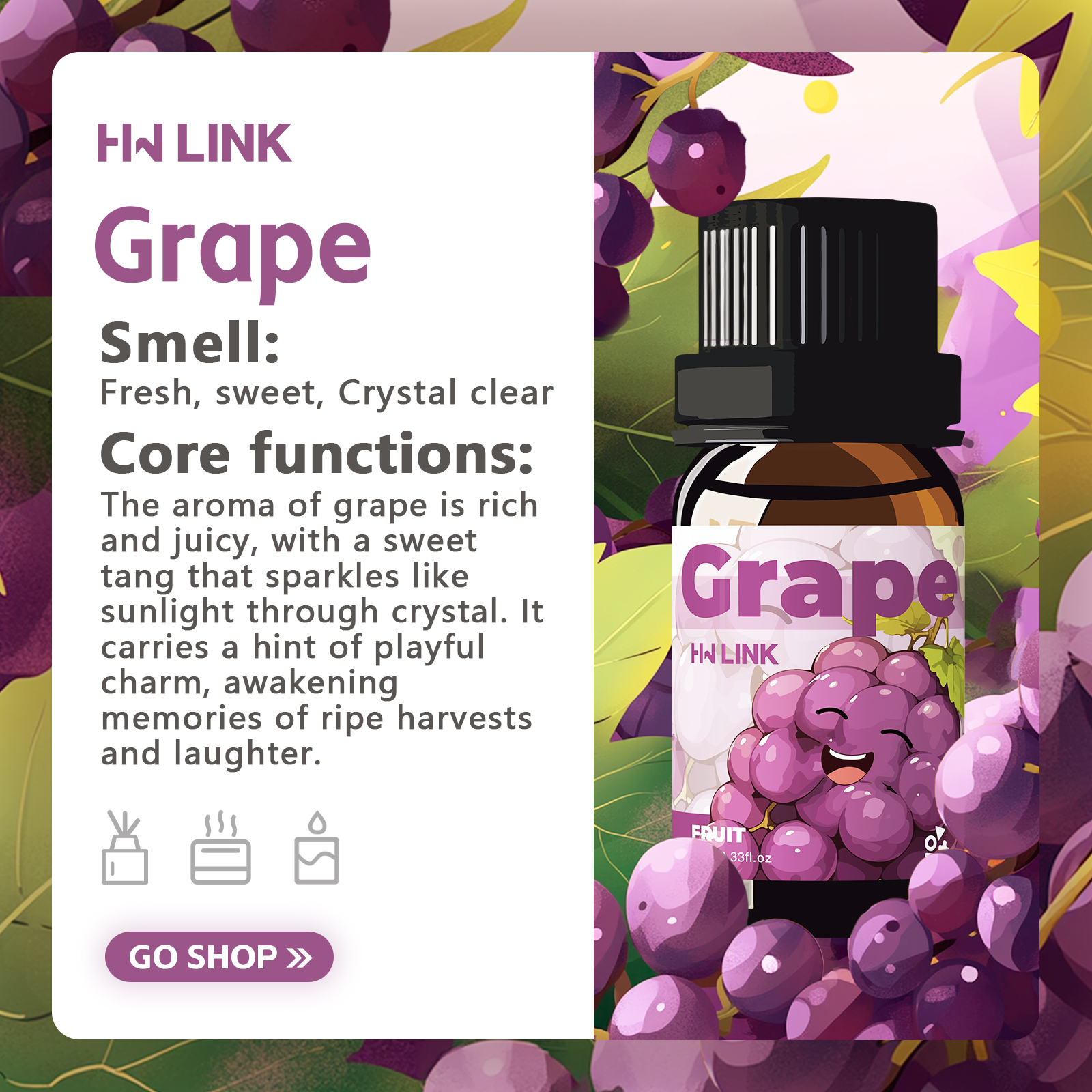 Grape Essential Oil 10ml  Grap - مراجعة Home Fragrance Gift وسعره