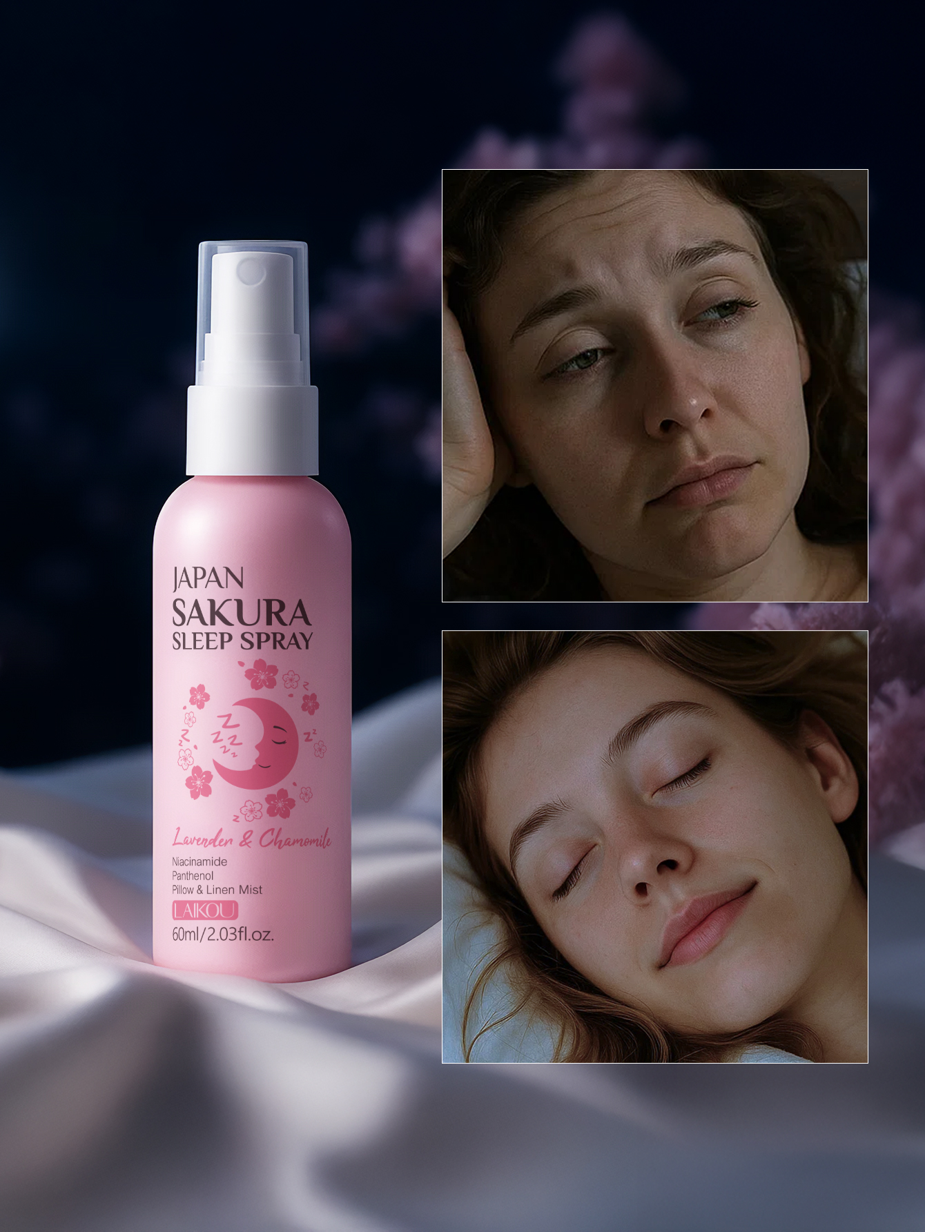 LAIKOU Japan Sakura Sleep Spra - مراجعة Lavender Pillow Spray وسعره