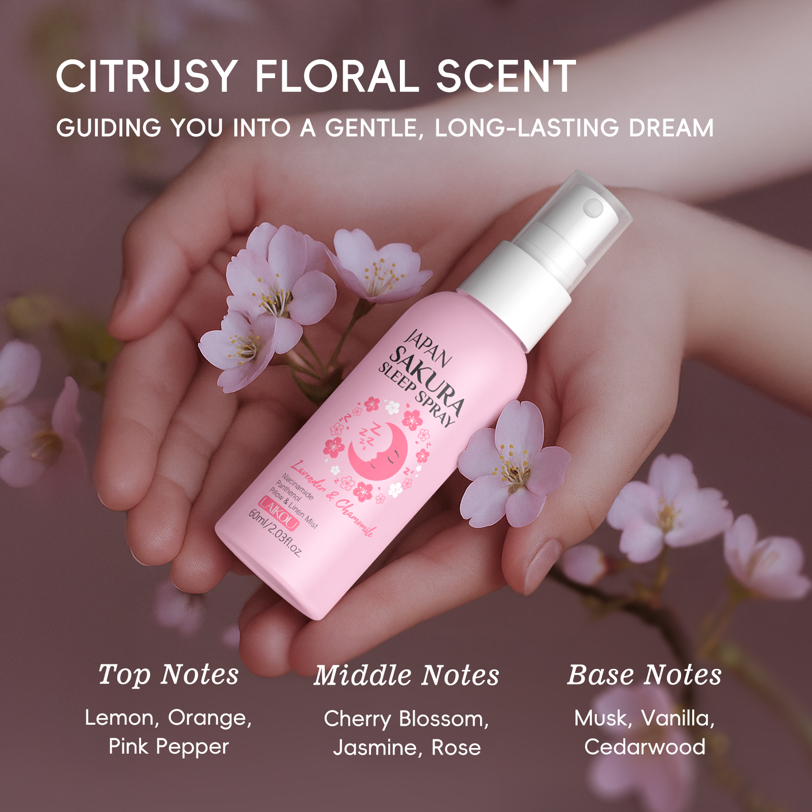 LAIKOU Japan Sakura Sleep Spra - مراجعة Lavender Pillow Spray وسعره