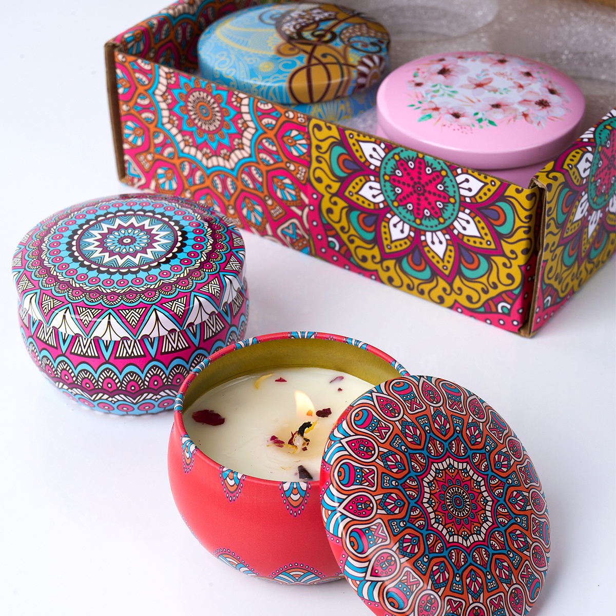 4PCS/Set Scented Candle Box Vi - مراجعة Home Fragrance Gift Set وسعره