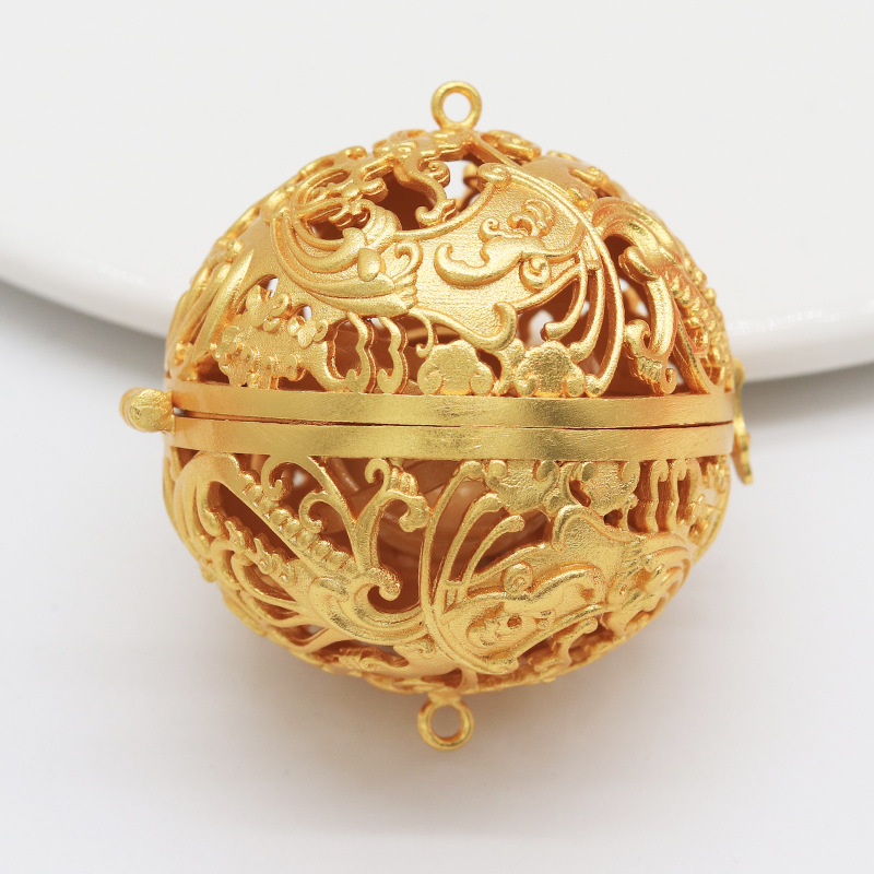 1pc 49mm Gold color Brass Cast - مراجعة Diffuser Necklace Locket وسعره