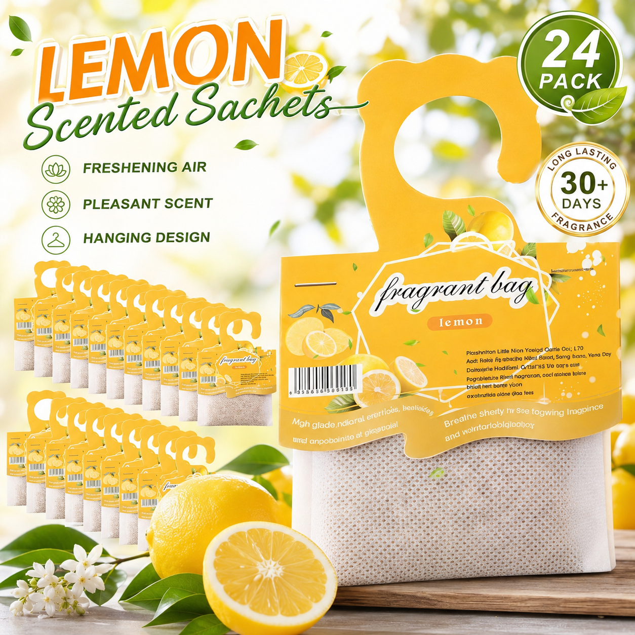 Hanging Lemon Scented Sachets, - مراجعة Home Fragrance Flowers وسعره