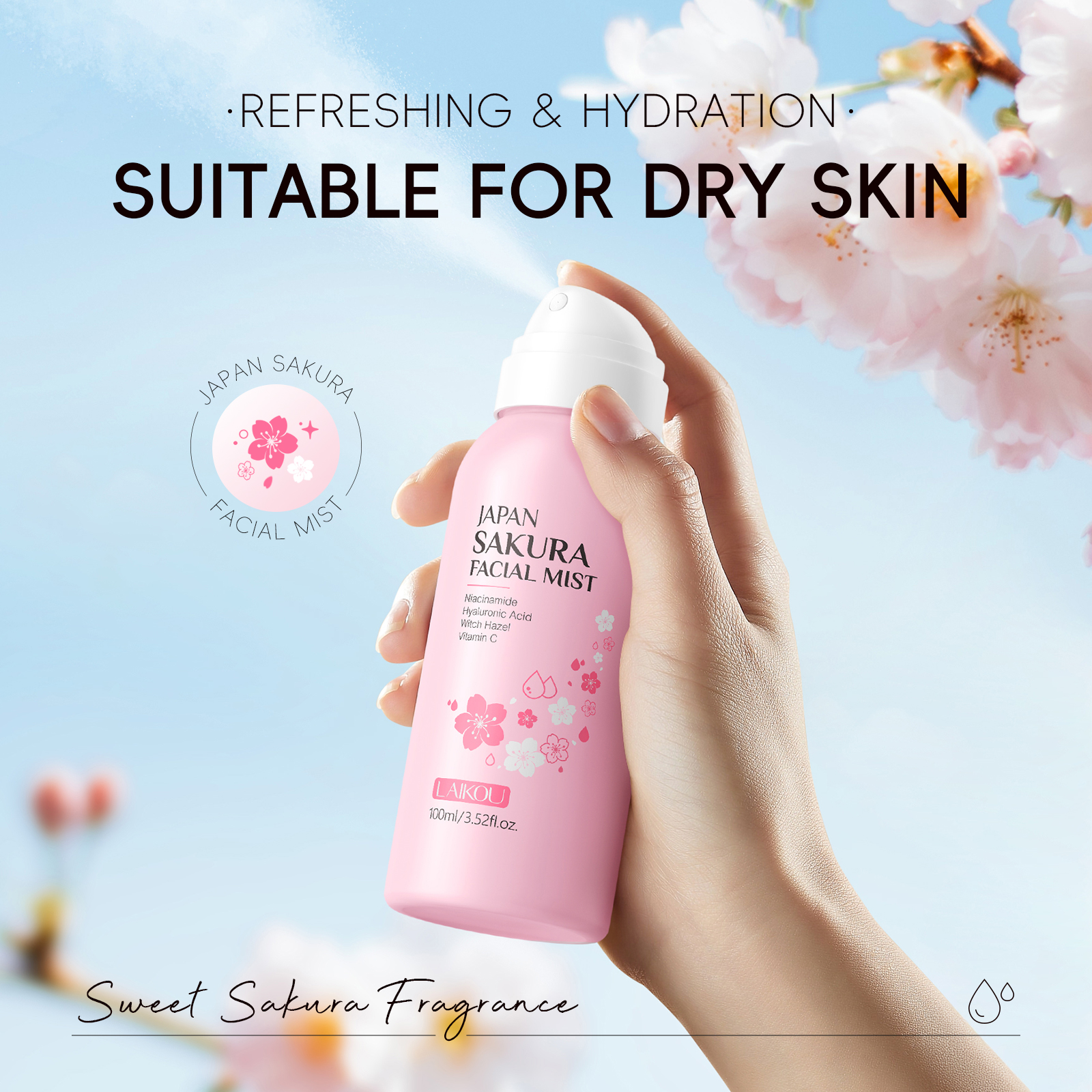 LAIKOU Japan Sakura Facial Mis - مراجعة Lavender Pillow Spray وسعره
