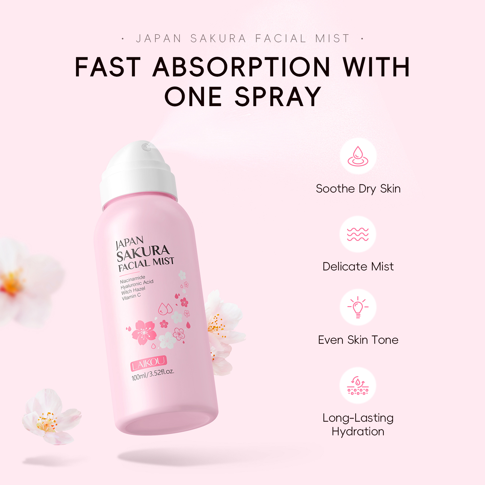 LAIKOU Japan Sakura Facial Mis - مراجعة Lavender Pillow Spray وسعره