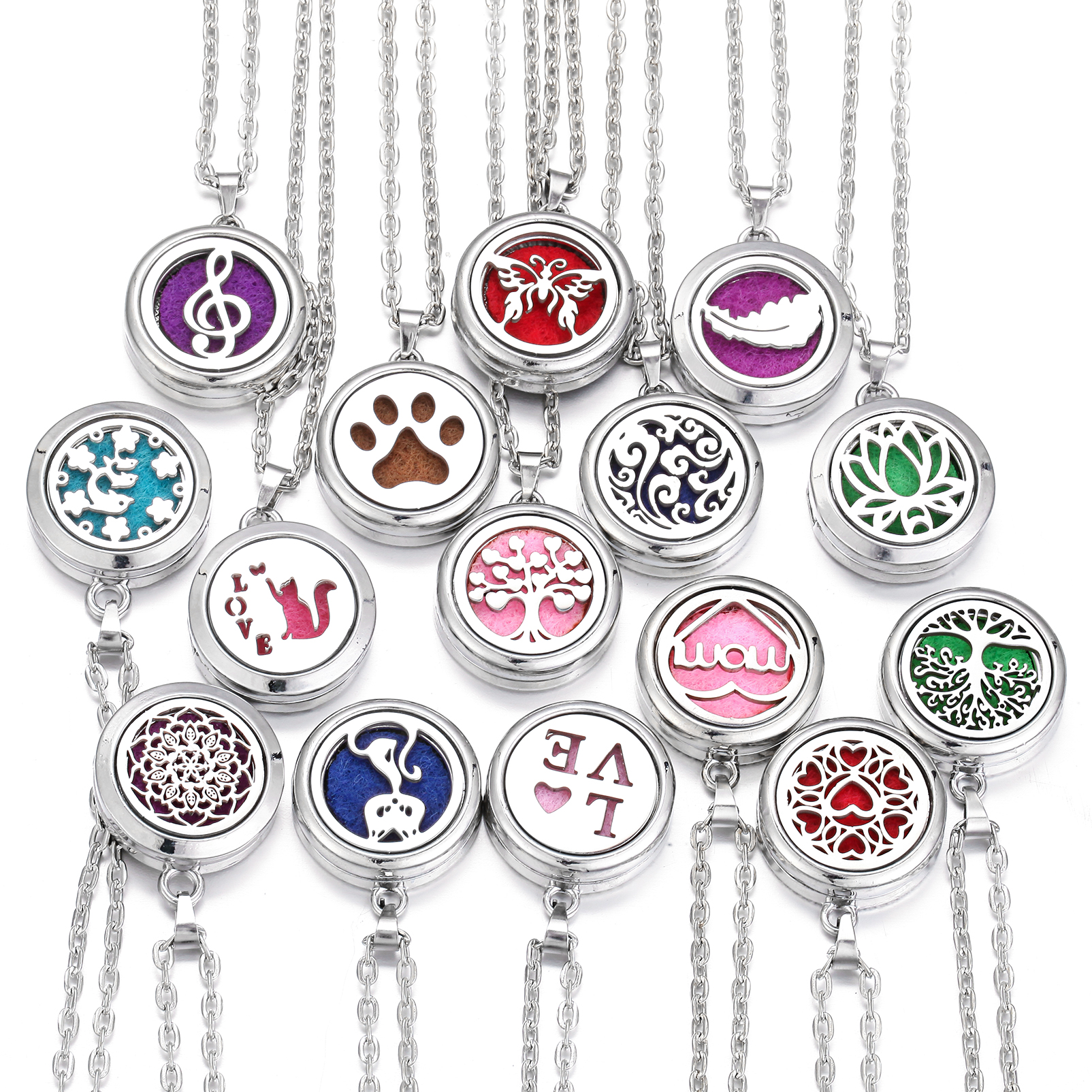 10pcs/lot Aromatherapy Stainle - مراجعة Diffuser Necklace Locket وسعره