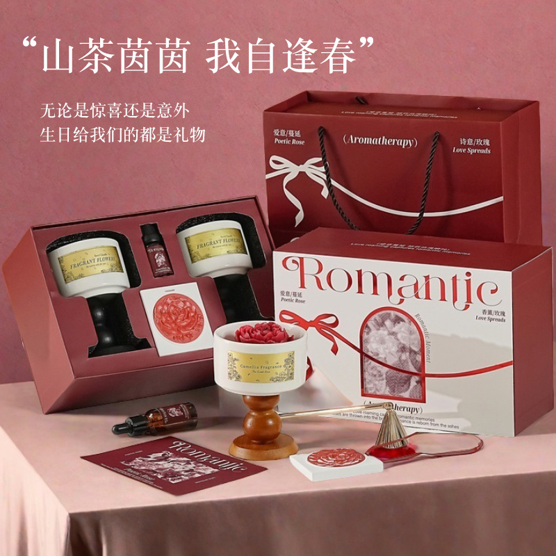 High-end Camellia Scented Cand - مراجعة Home Fragrance Gift Set وسعره