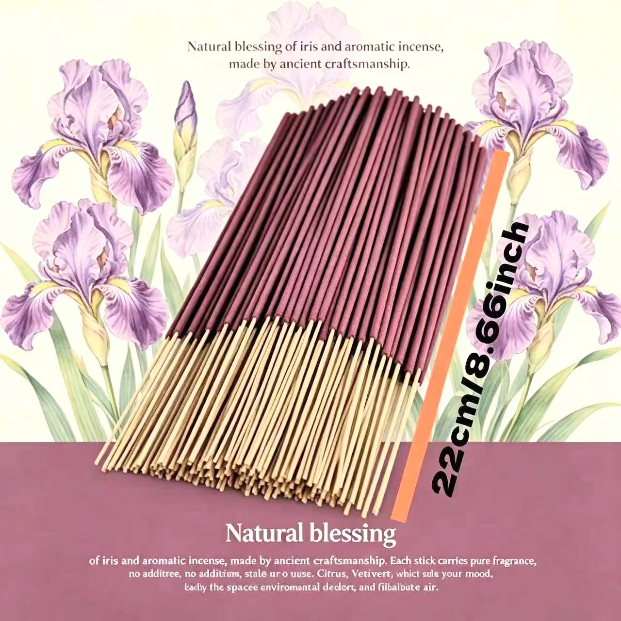 22cm Iris Flower Incense Stick - مراجعة Home Fragrance Iris وسعره
